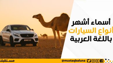 أسماء أشهر أنواع السيارات باللغة العربية